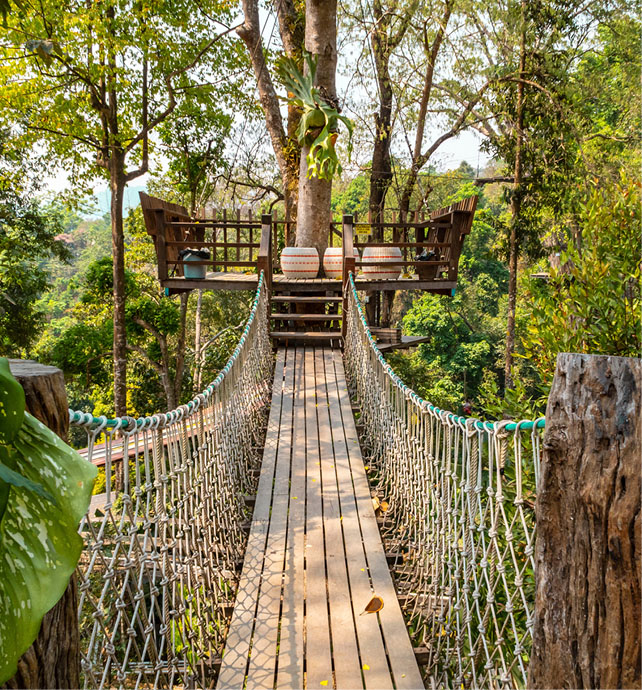 Suspension Bridge DoiMonCham Thailand