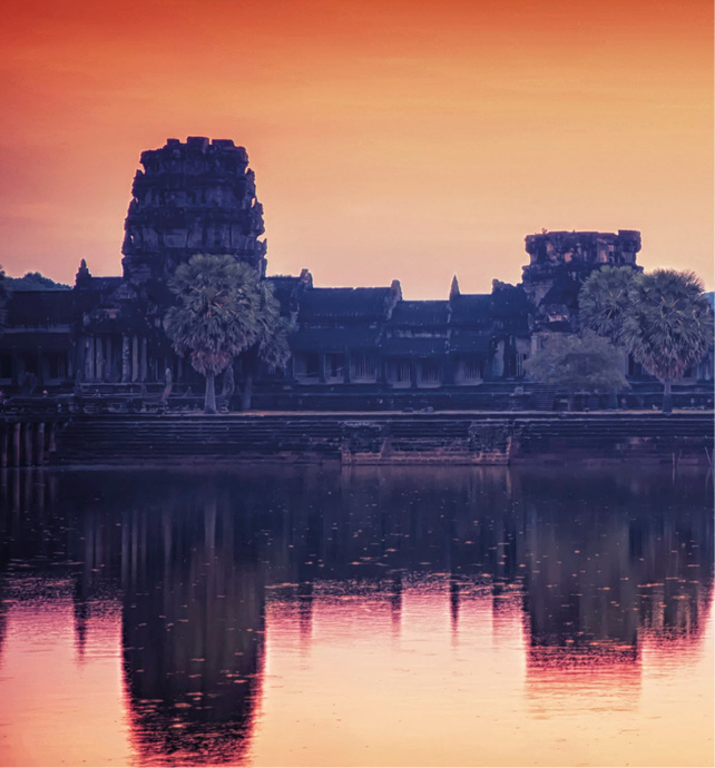 Sunrise over Angkor Wat temple district, Cambodia