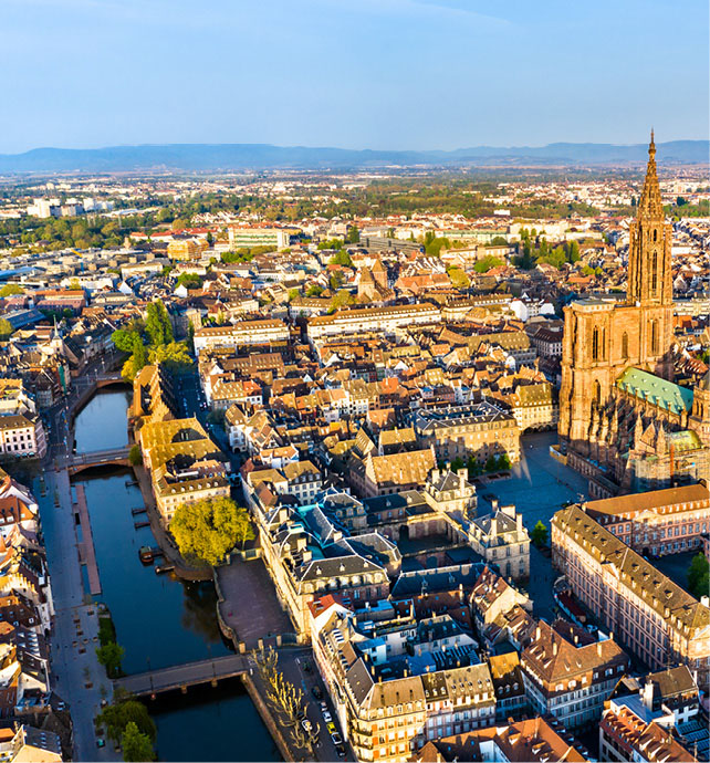 Strasbourg and Strasbourg Cathedral in Alsace, France