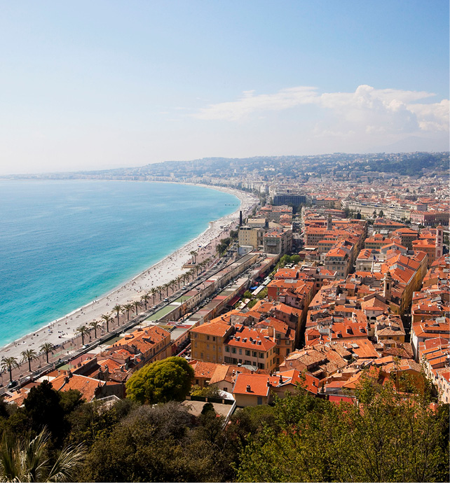 an Aerial view of Nice, France